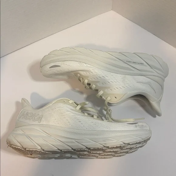 HOKA Clifton 8 Women’s 10B White Athletic Running Walking Laced Shoes - Picture 6 of 8